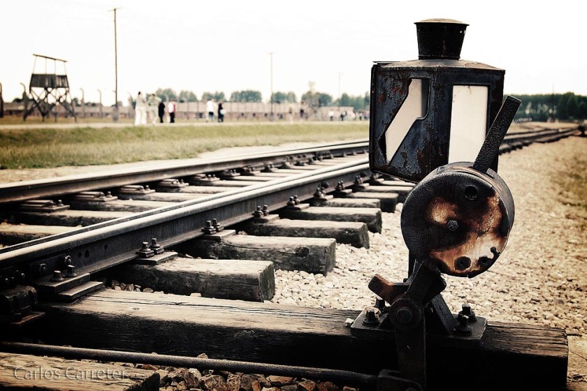 Cambio de agujas en las vías de acceso al campo de Auschwitz II - Birkenau, Polonia - Canon EOS 40D, EF 24-105/4L IS USM