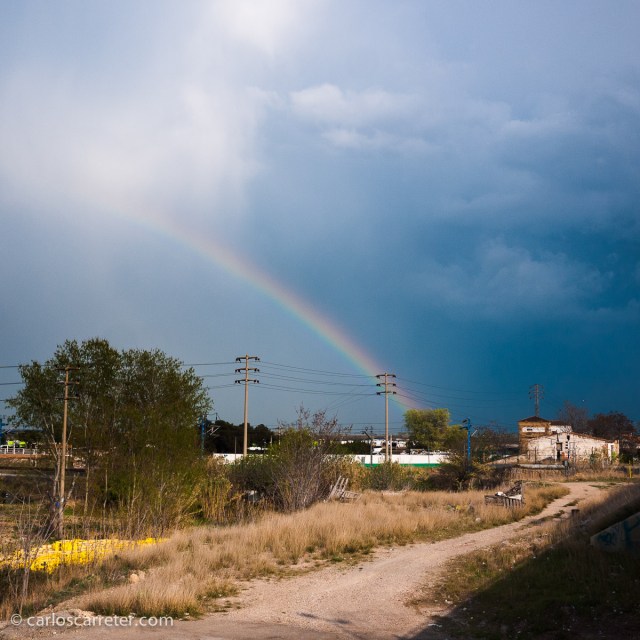 Tarde tormenta en los suburbios de Zaragoza.