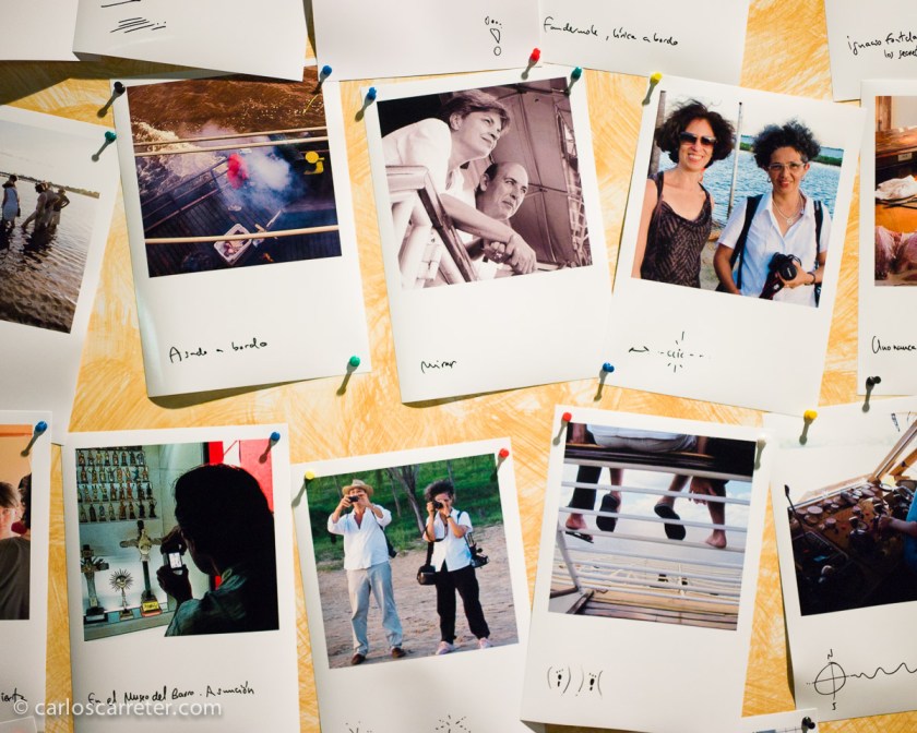 Algunas instantáneas de los participantes en el evento, álbum de recuerdos del viaje. Falsas polaroids.