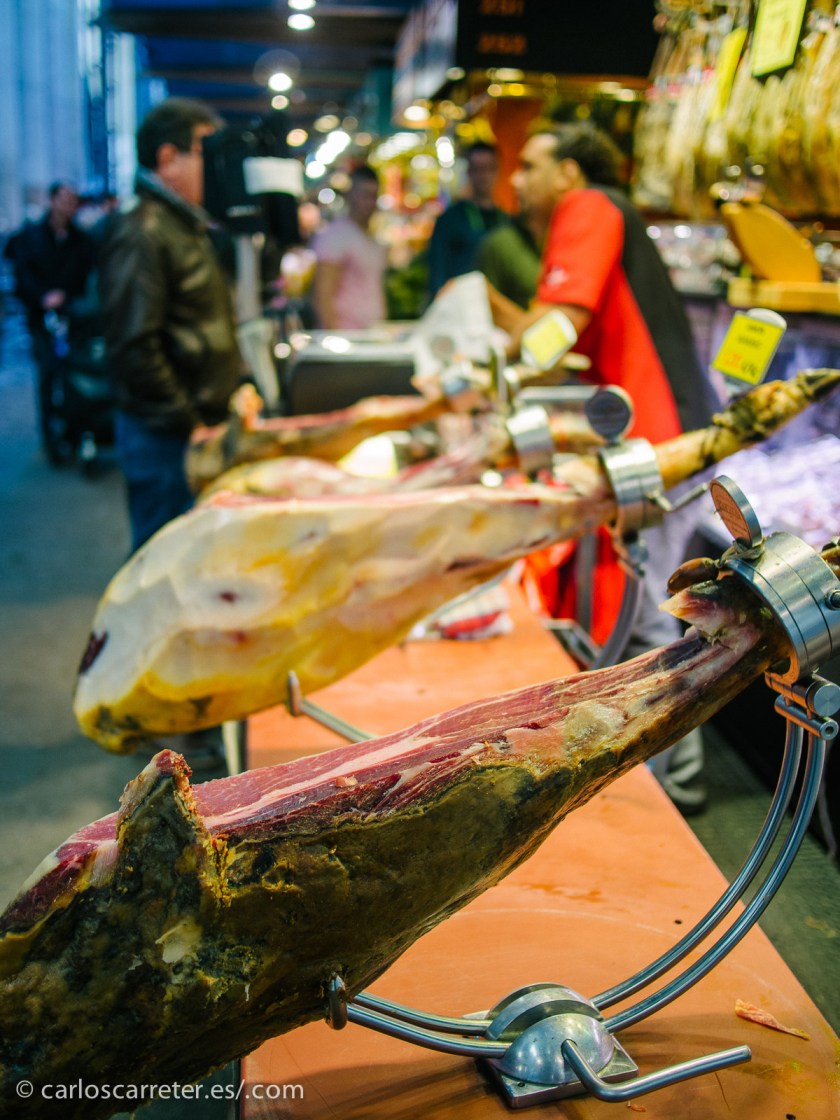 Y la comida... mucha comida,... espero que no os empachen las fiestas (Mercado de la Boquería).