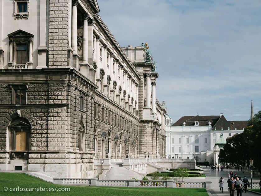Y junto al pretencioso Hofburg, antiguo palacio imperial y centro de gobierno del imperio austro-húngaro... que en este viaje no nos ha interesado absolutamente nada.