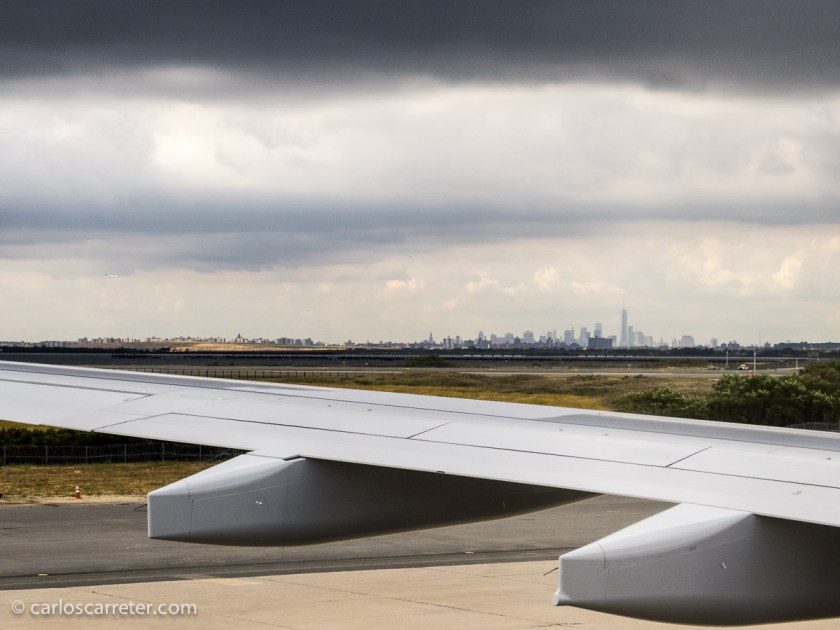 Para finalizar, el aterrizaje en septiembre de 2013 en el aeropuerto JFK de Nueva York, con el perfil de Manhattan en el horizonte.
