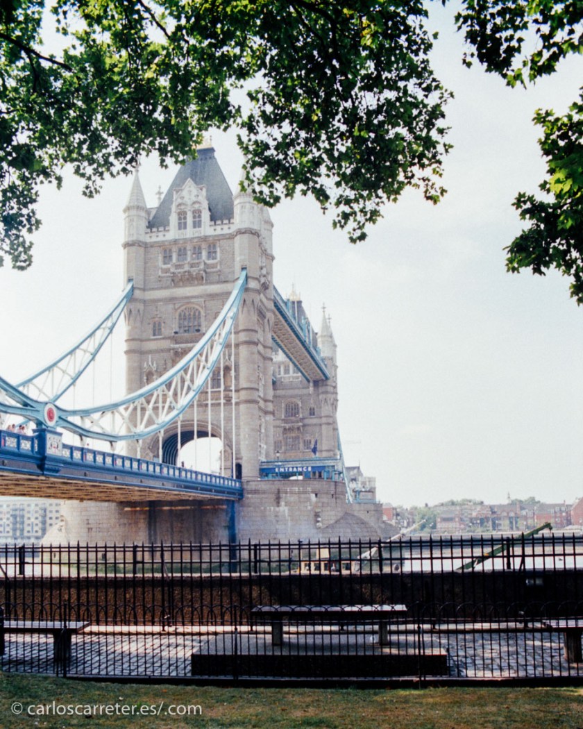 Podemos pasear a la orilla del Támesis a la altura de la Torre de Londres y su célebre puente.